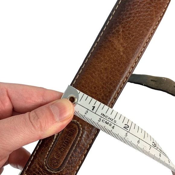 Columbia Sportswear Brown Pebbled Leather Work Workwear Career Buckle Belt - Picture 7 of 8